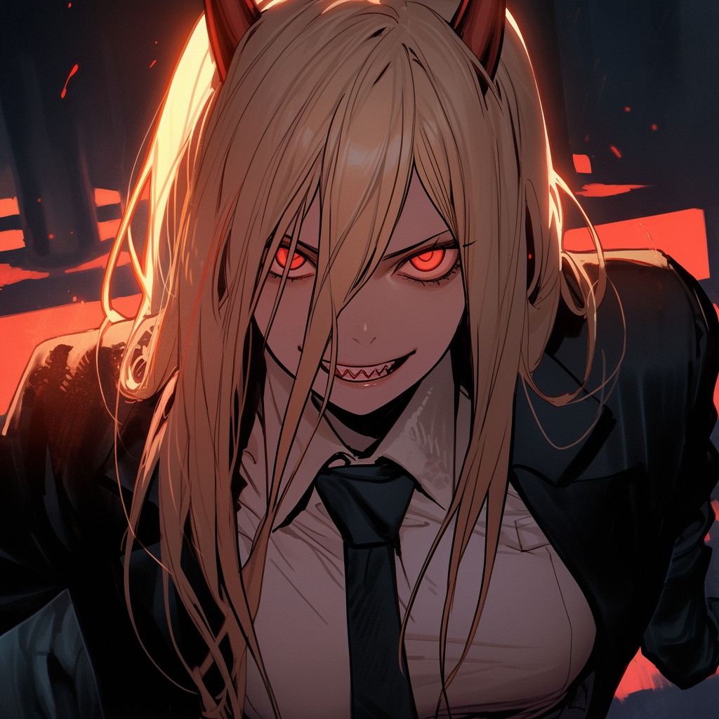 Primal Power Lentilles cosplay jaune rouge Chainsaw