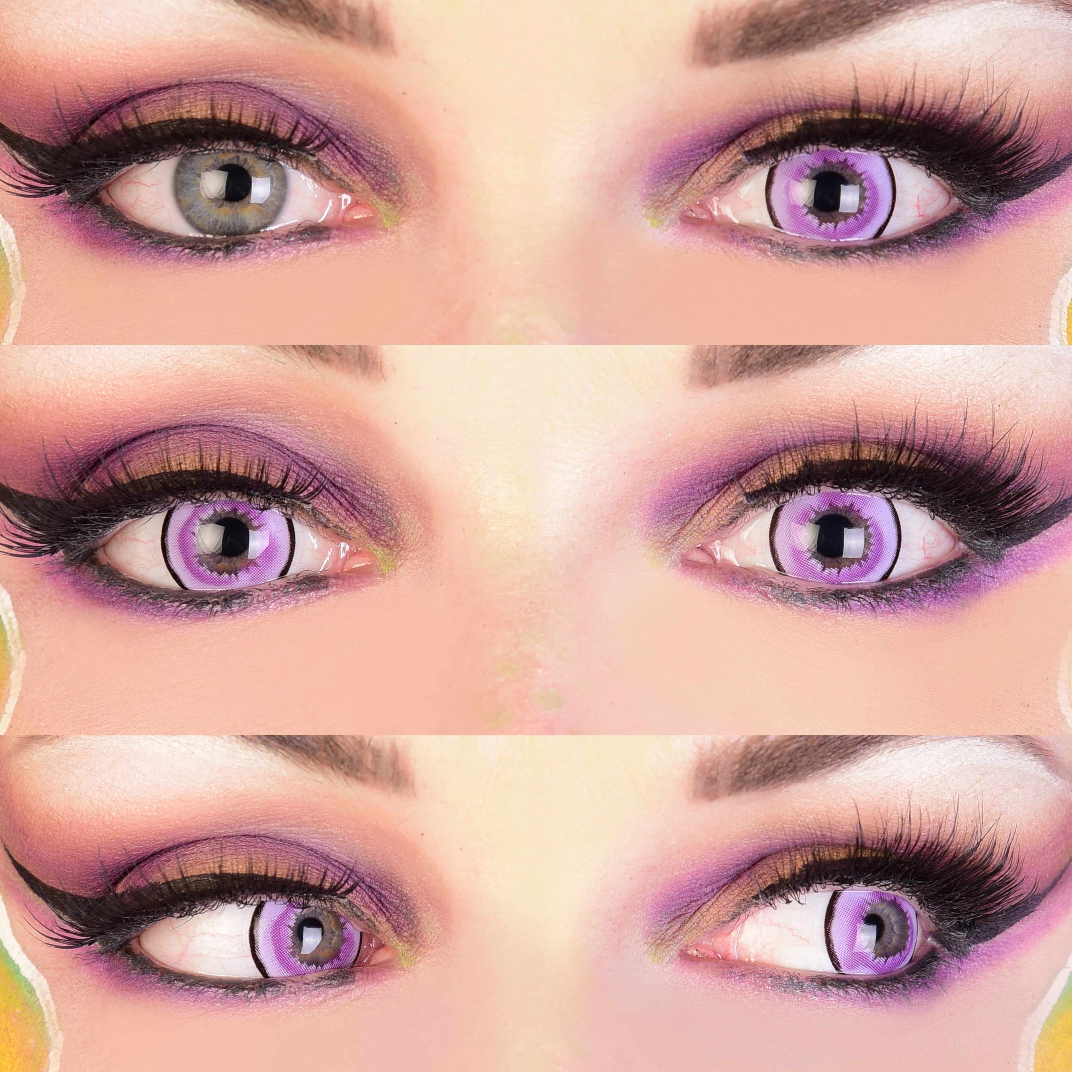 Primal Succubus lentilles cosplay violettes