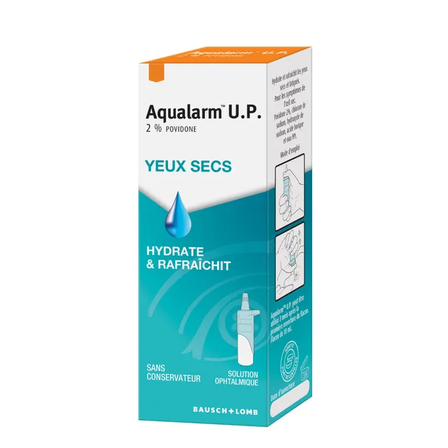 Aqualarm U.P. gouttes yeux secs povidone 10 ml