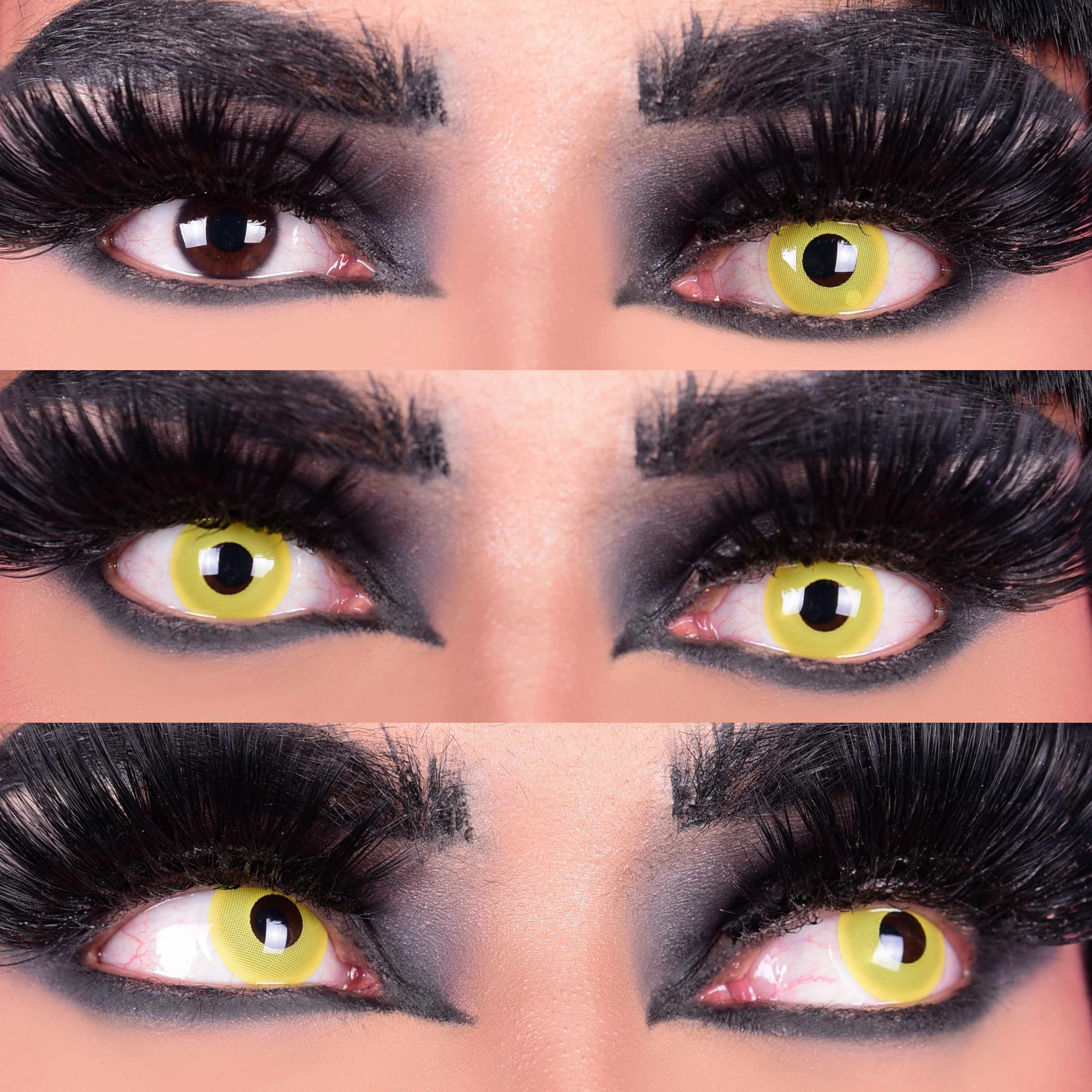 PRIMAL Raven lentilles de contact jaunes opaques cosplay