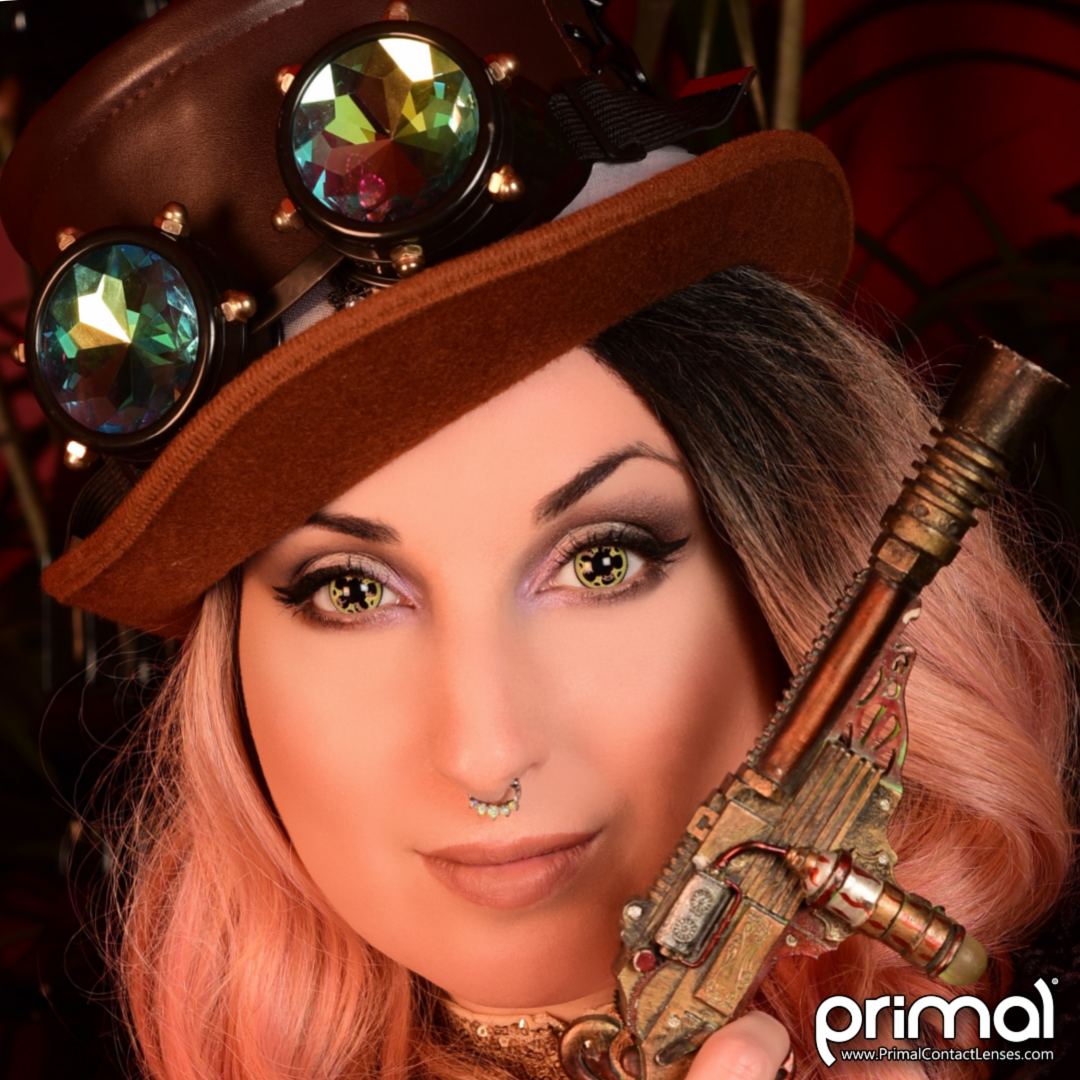 PRIMAL Steampunk Gold lentilles fantaisie dorées opaques
