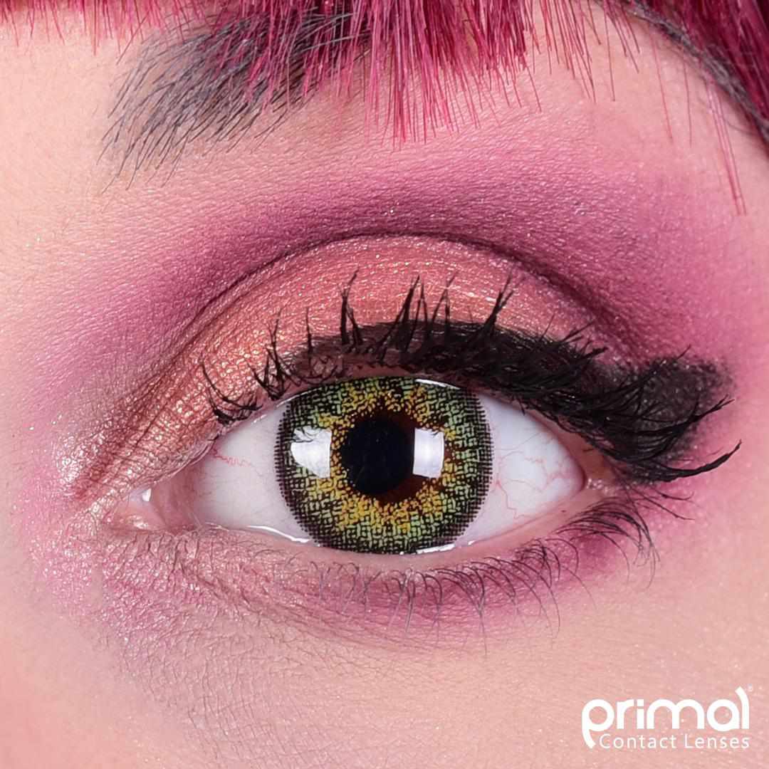 PRIMAL Sunrise Jade lentilles vertes 14,2mm naturelles jade doré