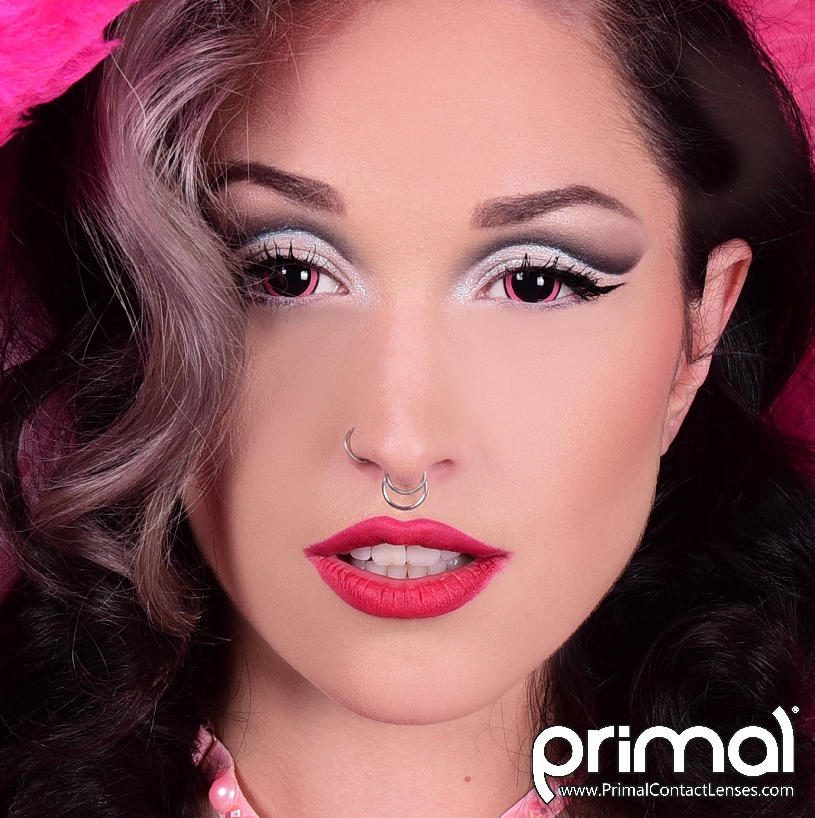 Primal Acid I lentilles couleur rose noir mini sclera