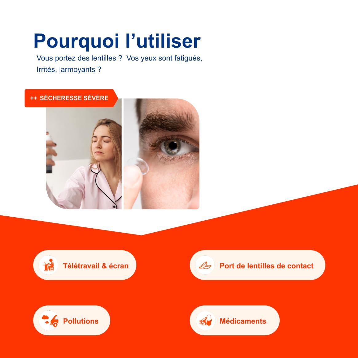 Aqualarm Intensive Spray yeux secs 2x10ml acide hyaluronique