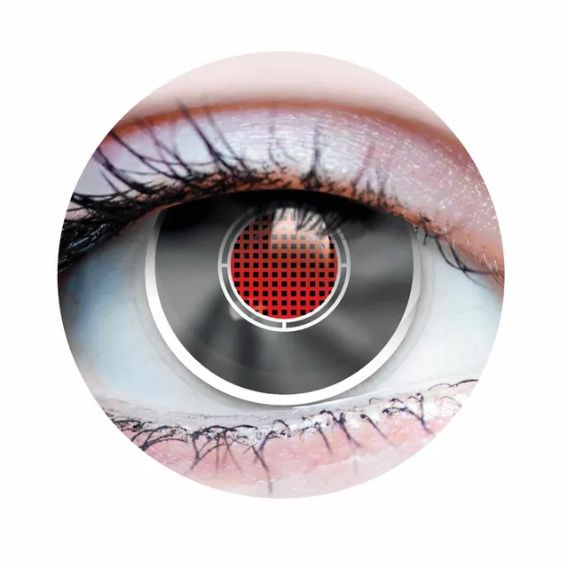 PRIMAL Terminator II lentilles de contact grises rouges opaques