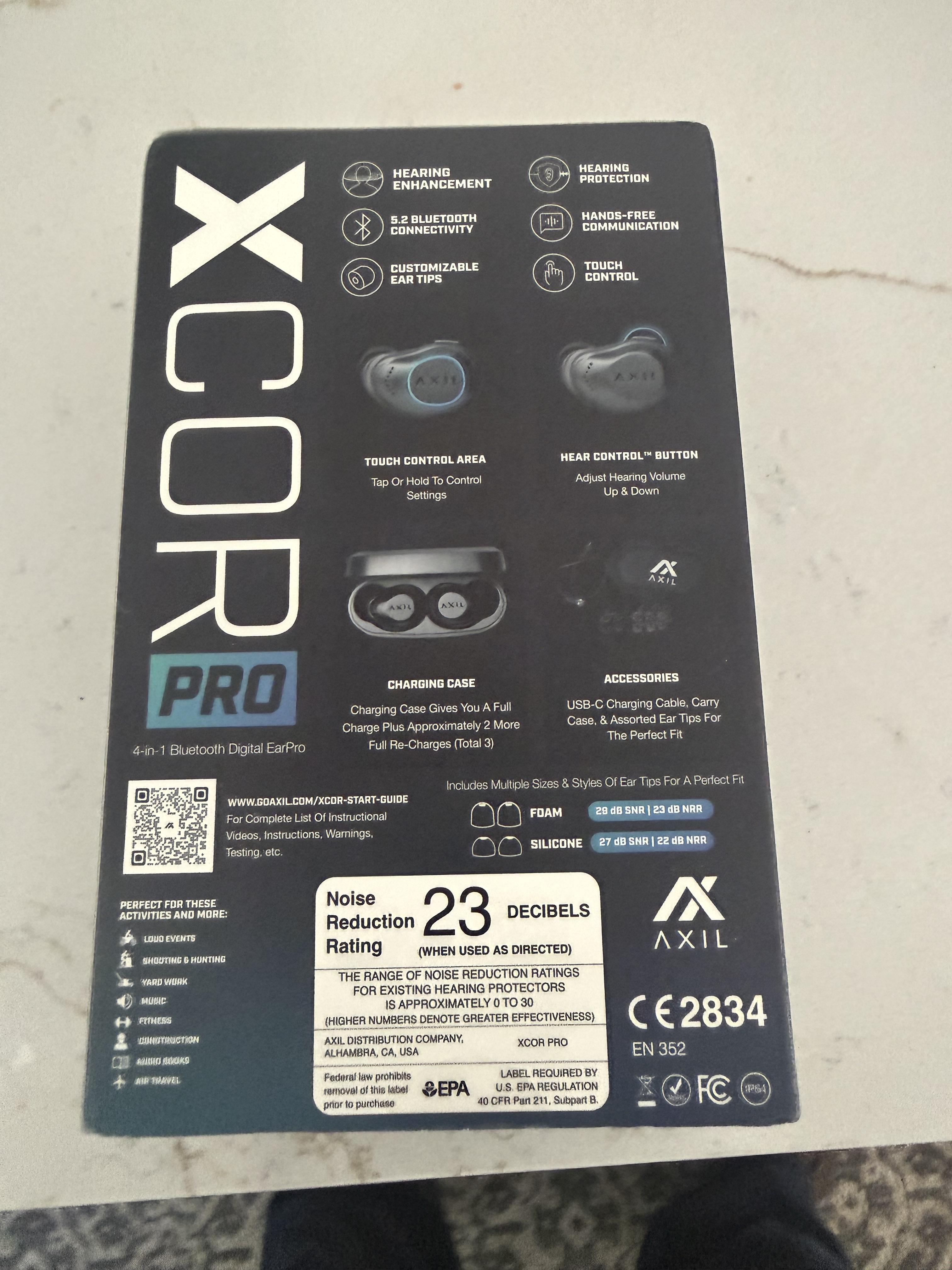AXIL XCOR PRO bouchons oreilles bluetooth 27 dB