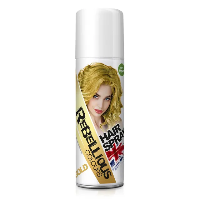 Rebellious Gold spray colorant cheveux doré lavable 125 ml
