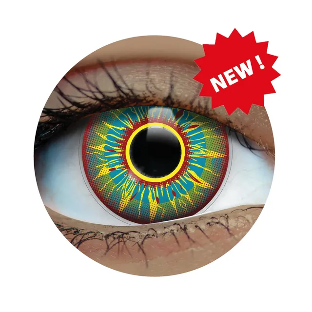Primal Burning Man lentilles couleur soleil bleu jaune