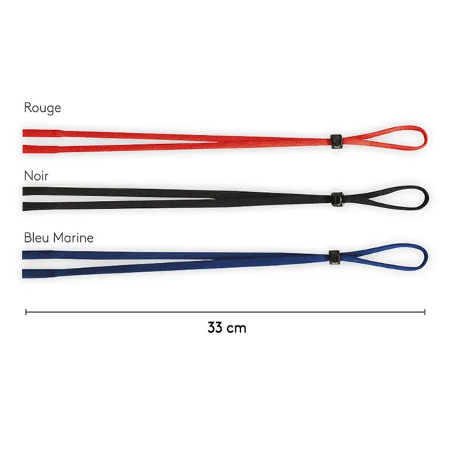 JHB 255 cordon lunettes lycra ajustable lot 12 3 couleurs