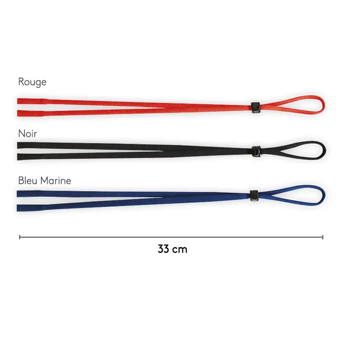JHB 255 cordon lunettes lycra ajustable lot 12 3 couleurs