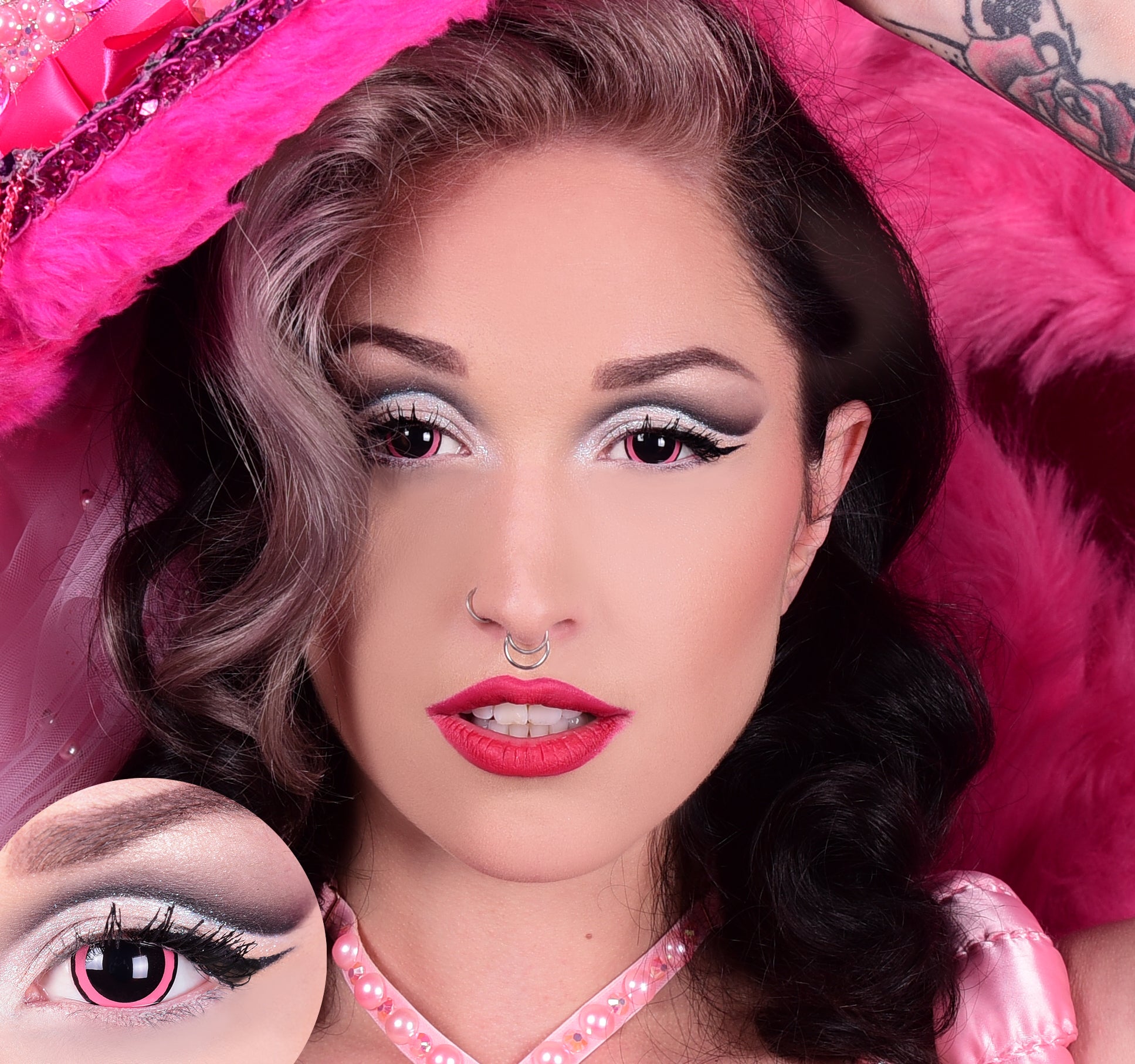 Primal Acid I lentilles couleur rose noir mini sclera