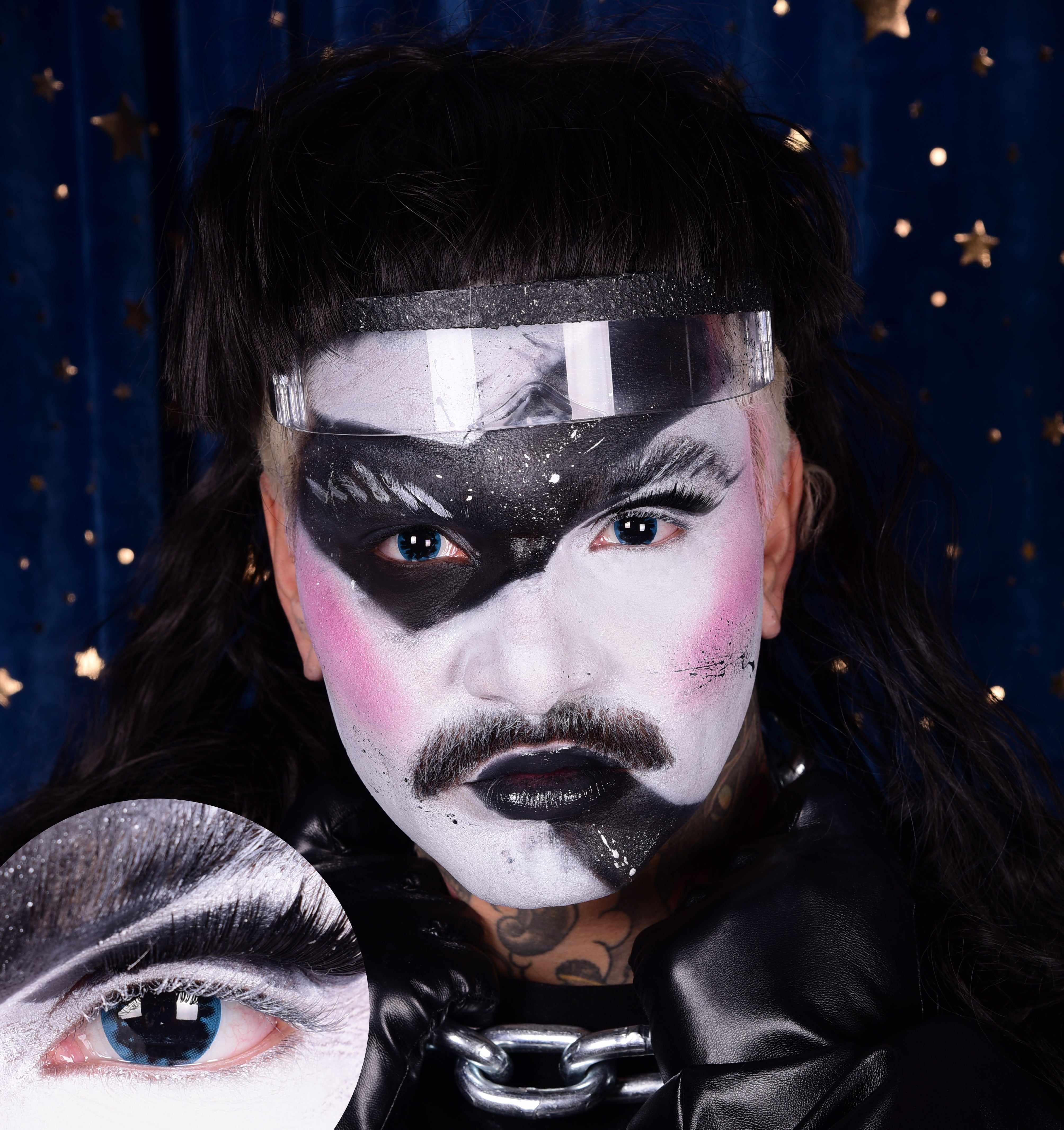 PRIMAL Loki lentilles de contact noires et bleues cosplay